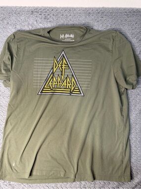 Def Leppard Olive Short Sleeve Logo T-Shirt